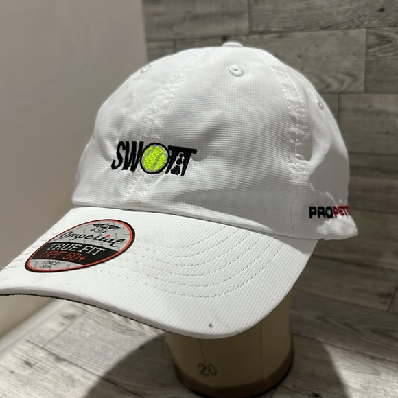 White SWOA pro tennis baseball cap hat new with defect - Picture 3 of 11